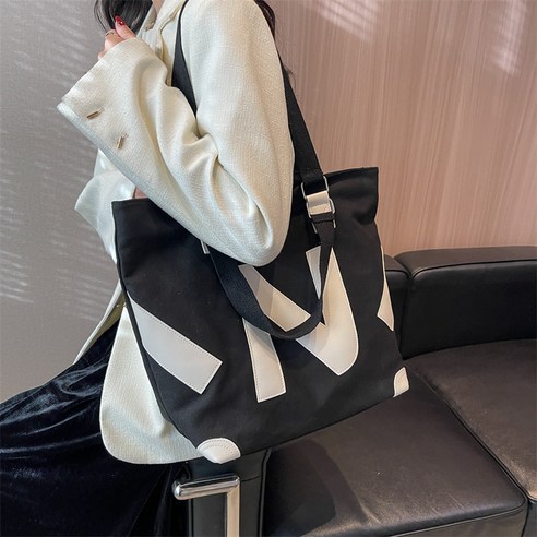 편안하고 세련된 환경 친화적 캔버스 숄더 백