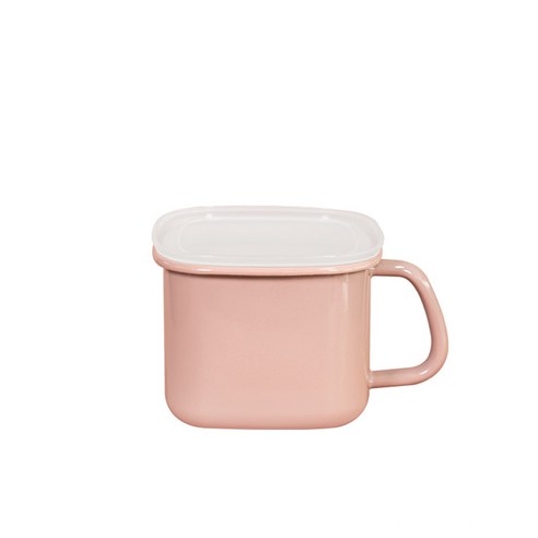 에지리 쿡앤씰 법랑 인덕션 냄비 밀폐용기, 사각저그 핑크 (1.5L), 1개