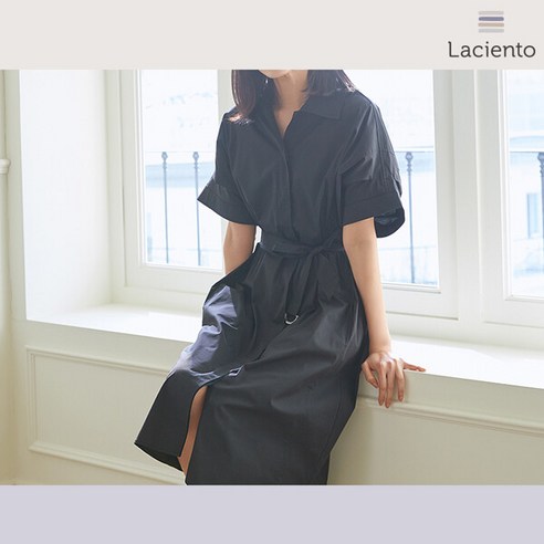 [런칭가 99000원] 라씨엔토 코튼 블렌디드 스모킹 셔츠 원피스