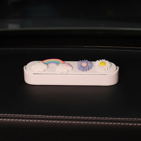 자동차 임시 주차 번호판 전용 차량 적재 창의적 개성 귀엽다 차 안 이동 전화표 진열품, 1 건, 자-백데이지-무지개-백색 주차표