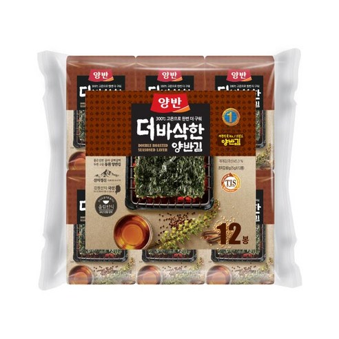 동원 양반 더 바삭한 김 식탁김 5g x 12봉 x 5개 (총 60봉), 60g, 2개