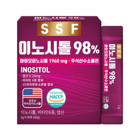 순수식품 독일산 이노시톨 98% 4개월분(120포) 비타민6종 엽산 미오이노시톨 마이오이노시톨, 2g, 120개
