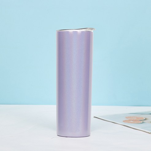 신형 컵 304 스테인리스강 직신 보온컵 야외 간편 적재 커피잔 선물, 연보라색, 20oz