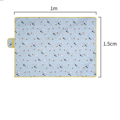 록신 인쇄 된 피크닉 매트 패딩 옥스포드 방습 매트 휴대용, 파란색1m*1.5m