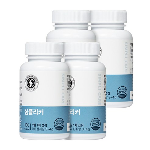 심플리커 아르기닌 야관문 블랙마카 아연 대용량, 100g, 4개