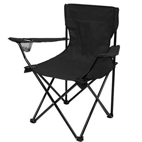 요모조모 3753 휴대용 등받이 캠핑 접이식 의자, Free, 블랙, 1개