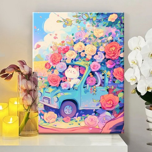 피포페인팅 DIY 명화그리기 유화 그림 그리기 아크릴화 30*40cm, 25타입, 1개