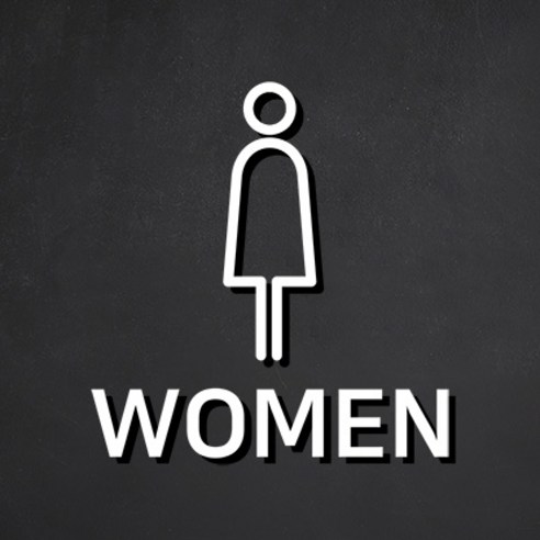 남자 여자 화장실 표지판 표시, WOMEN, 백색
