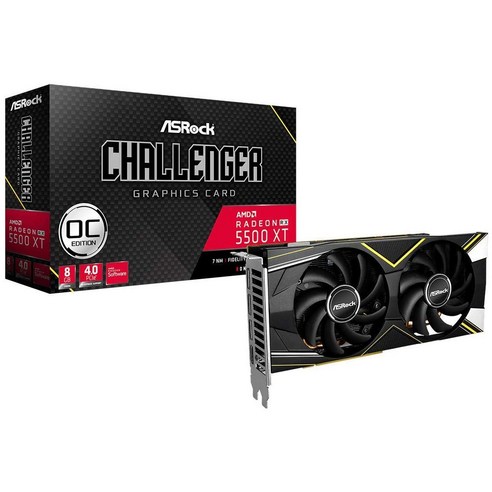 ASRock AMD Radeon RX5500XT 탑재 그래픽 보드 GDDR6 8GB CHALLENGER 시리즈 RX5500XT Challenger D 8G OC