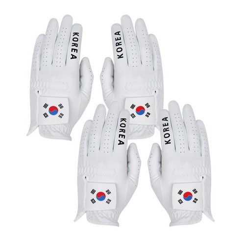 업셋 국가대표 태극기 골프장갑 세탁가능 터치가능 여성2set, 화이트, 4개