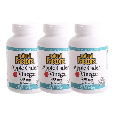 네추럴팩터스 애플 사이다 비니거 500mg 캡슐, 360정, 2개