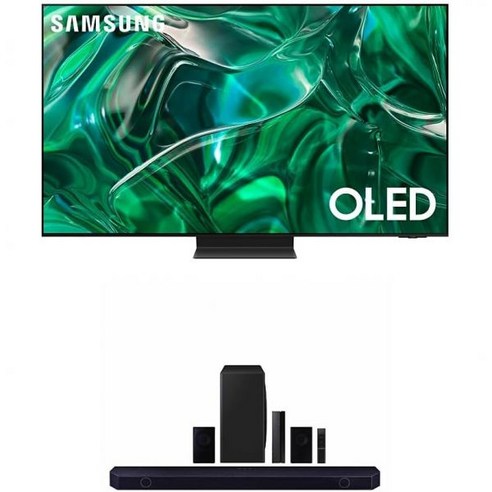 SAMSUNG 65인치급 OLED 4K S95C 시리즈 퀀텀 HDR 스마트 TV돌비 애트모스 포함 오브젝트 트래킹 사운드+ Q 심포니 모션 엑셀러레이터 터보 프로 게이밍 허브, 65-Inch_TV w/Q990C Soundbar