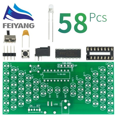 자동차 전방 감지 센서 5V 전자 모래 시계 DIY 키트 재미 있은 전기 생산 LED 램프와 정확한 더블 레이어 PCB 보드 84*40mm 597EA 3, 단일옵션