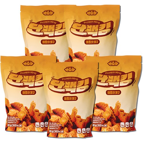 단슐랭 단백킹 매콤바베큐 단백질 스낵, 80g, 5개 - 기타과자 | 쿠팡