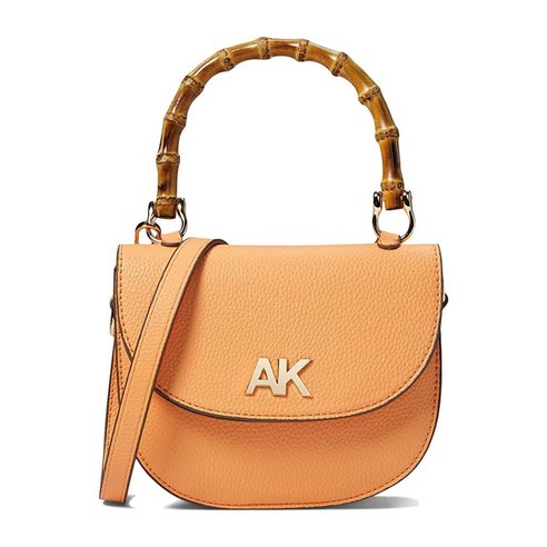 Anne Klein 미니 대나무 탑 핸들 크로스바디 터키석 바다, Papaya