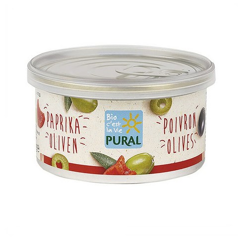 PURAL 퓨랄 프랑스 비건 페퍼 올리브 파테 pate peppers olives 125g 6팩, 6개