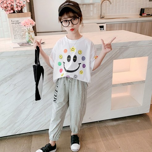 베비포 여아 프린팅 반팔티 긴바지 세트 SS23