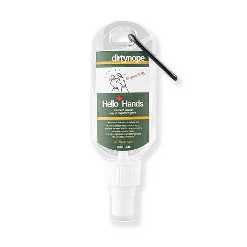 더티노프 헬로핸즈 휴대용 손소독제 뿌리는 손세정제 새니타이저 리퀴드, 1개, 50ml
