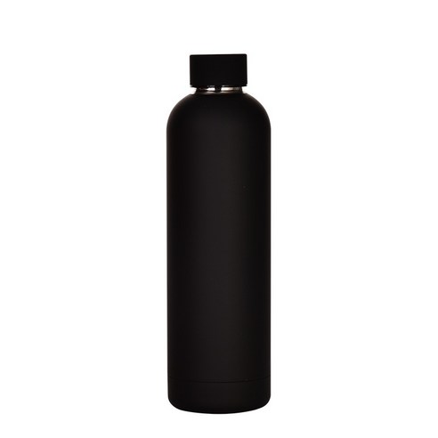 ZZJJC 2단 304 스테인리스 텀블러 물병 750ML 대용량 아웃도어 스포츠 스크럽 물컵, 잉크블랙