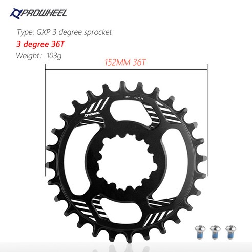 PROWHEEL 산악 자전거 GXP 체인 링 Sram NX XX XX1 X9 XO GX 크랭크 셋 MTB 부품 용 28T/30T/32T/34T/36T/38T 체인 휠 AL7075, MPX12 36T 3