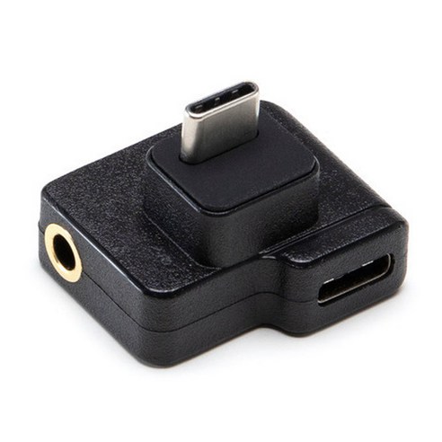 노 브랜드 DJI Osmo Action용 USB-C 어댑터 Type C ~ 3.5mm 오디오 외부 마이크, 검은 색