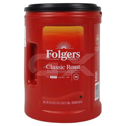 미국 folgers 폴저스 클래식 로스트 그라운드 커피 1.23kg 2개, M, 1개