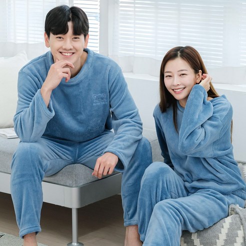 커플용 미니베어 골지 잠옷세트 2종