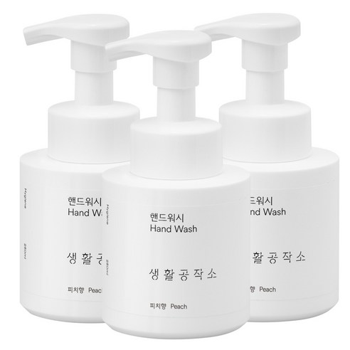 생활공작소 핸드워시 피치향, 3개, 250ml