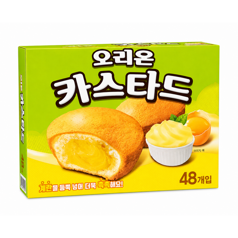 굿픽샵 코스트코 오리온 카스타드 대용량+고급 사탕 증정, 48개, 23g
