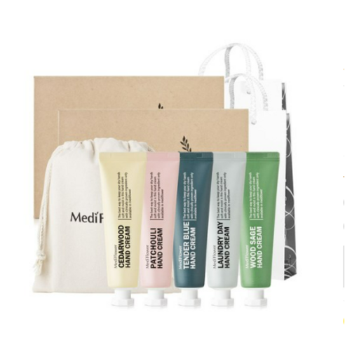 메디플라워 델리카 핸드크림 5종 x 2p + 쇼핑백 2p + 파우치 세트, 300g, 1세트