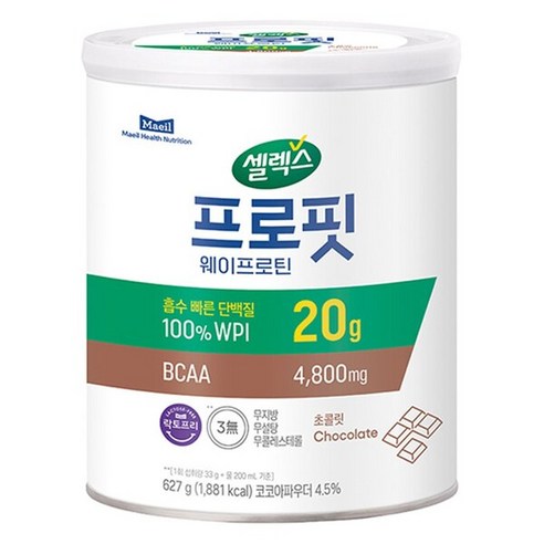 셀렉스 프로핏 웨이 프로틴 초콜릿 분리유청 단백질 류신 파우더 WPI 보충제 초코