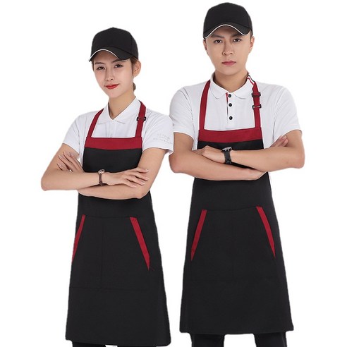 ANKRIC 앞치마 방오 작업복 앞치마 홀더더럽다. 원피스앞치마, 검은 색