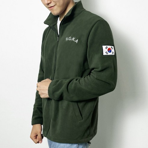 메이크잇 ROKA 로카 방한 올자수 자수후리스 카키