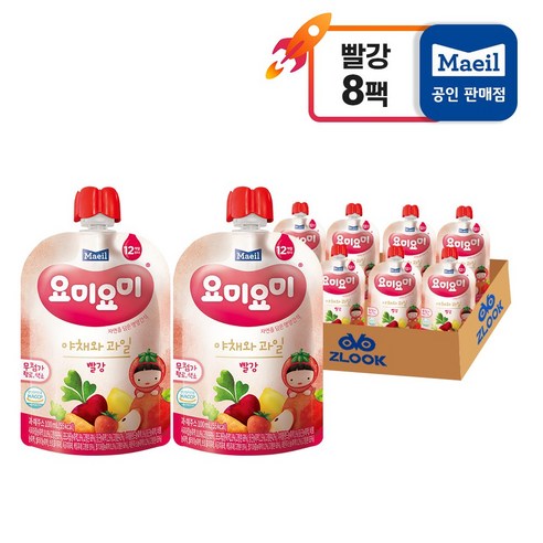 요미요미 야채와 과일 주스 100ml 빨강 100ml 8개