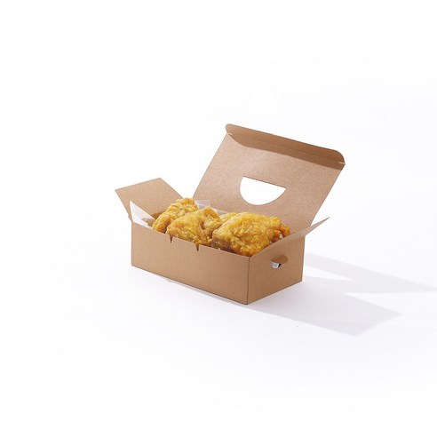 패키지리퍼블릭 크라프트 치킨박스 접이식 소 튼튼하고 효율적인 일회용 치킨박스