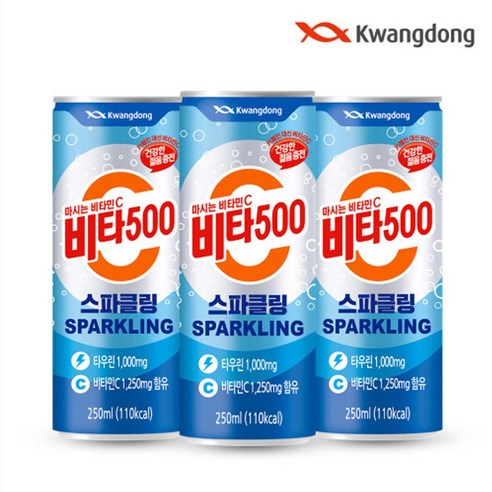 [광동제약] [광동] 비타500 스파클링 250ml X 48캔 /음료수/탄산, 48개