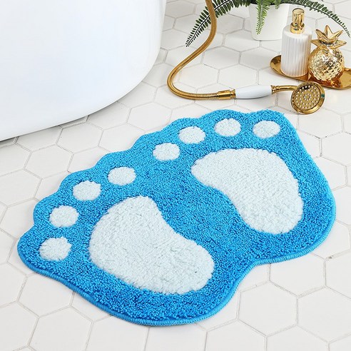 욕실 미끄럼 방지 카펫 바닥 매트 욕실 단순 흡수성 홈 발 매트 항목 도어 매트, 파란색