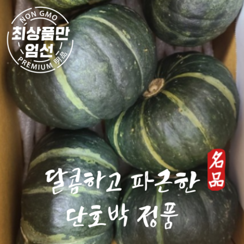 달콤파근한 단호박 정품 3kg 5kg, 1개, 뉴질랜드 정품 단호박5kg(3~6개)