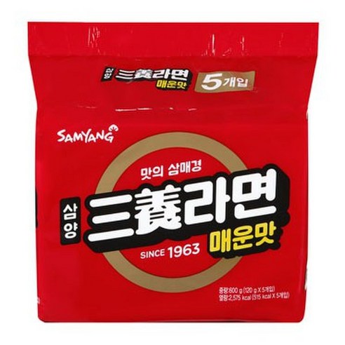 삼양라면 매운맛 120G x 5입, 5개