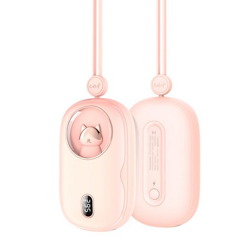 티아오 usb 핫팩 미니 보조배터리 2 in 1 손전화기 NSB0003, 핑크색