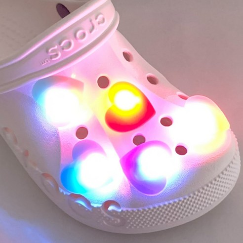 코지치 LED 무지개 하트 파츠 세트 신발 3D 입체 악세서리
