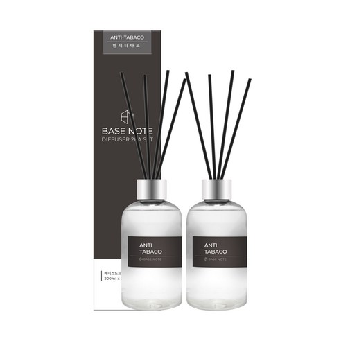 (+) 베이스노트 홈 디퓨저, 안티타바코, 200ml, 2개