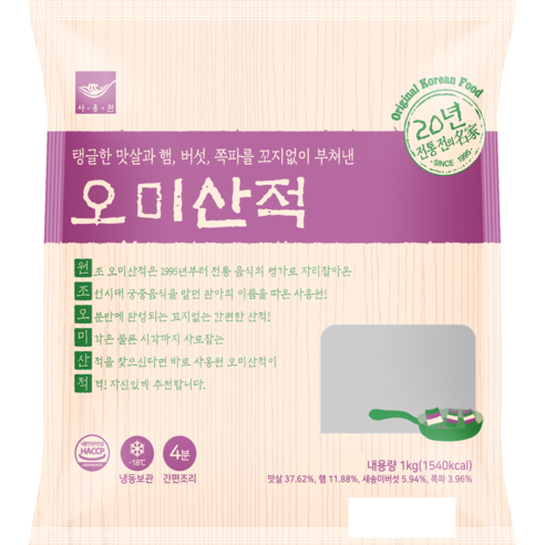사옹원 오미산적 1kg 햄 버섯 쪽파 맛살, 1개