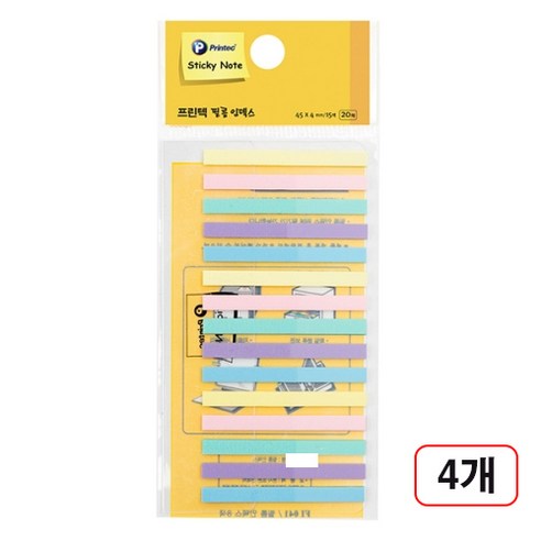 프린텍)필름인덱스(45*4/15매), 4개, 파스텔(FL4504-15P)