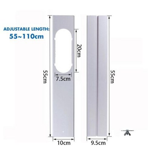 모기장 키트 슬라이드 커넥터 휴대용 실드 어댑터 튜브 창 최신 개 윈드 플레이트 에어컨 조절식 2/3, 1) 2pc110cm 창문형
