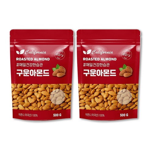 그린마켓 구운아몬드 500g+500g 2개 (1kg)