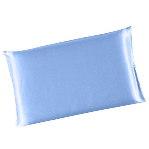 솔리드 컬러 가짜 실크 새틴 베개 케이스 51x66cm, 블루, 폴리 에스터