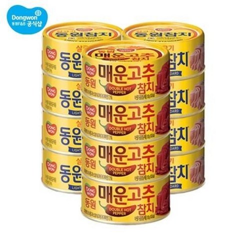 [동원 F&B] 동원참치 85g x 8캔 + 매운고추참치 100g x 4캔, 1세트