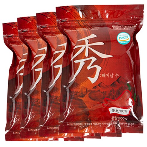 정성듬뿍시골고추 수 고춧가루 중간맵기 아주고운굵기, 500g, 4개