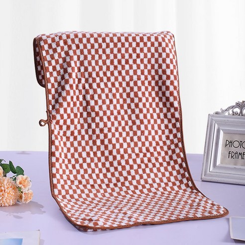 ZZJJC 코랄 타월 극세사 타월 드라이물수건, 체크카트, 75*35cm 【카드지]